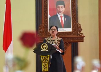 Ketua DPR RI Dr. (H.C.) Puan Maharani saat pidato Penandatanganan Nota Kesepahaman DPR RI dan BPIP RI serta talkshow bertema ‘Internalisasi Nilai-Nilai Pancasila dalam Peraturan Perundang-Undangan’, di Ruang Pustakaloka, Gedung Nusantara IV, Senayan, Jakarta, Senin (21/6/2021)