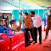 Peninjauan vaksinasi COVID-19 massal di Stadion Patriot Candrabhaga, Bekasi, Jabar, Senin (14/06/2021) pagi.
