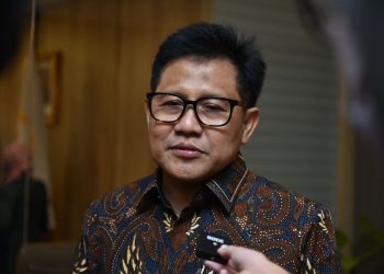 Wakil Ketua DPR RI bidang Koordinator Kesejahteraan Rakyat Abdul Muhaimin Iskandar (Gus Muhaimin) usai menerima audiensi Pengurus Besar Ikatan Dokter Indonesia (IDI) di komplek DPR RI, Senayan Jakarta, Selasa (18/10/2022).